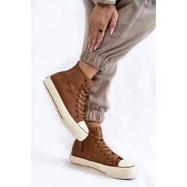 Tênis feminino com isolamento alto Big Star KK274171 marrom 2