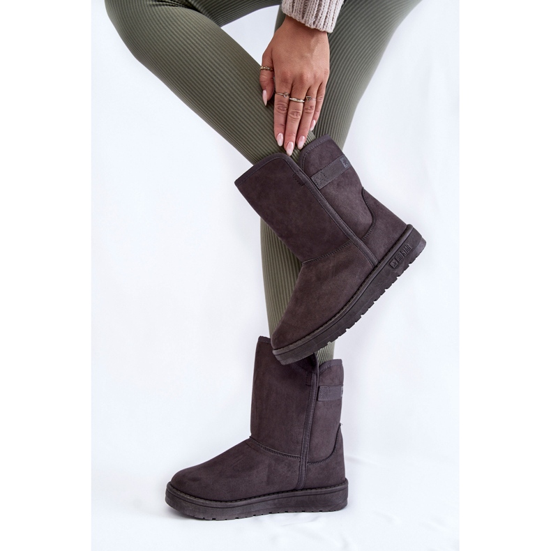 Botas de neve altas femininas Big Star KK274619 cinza 2