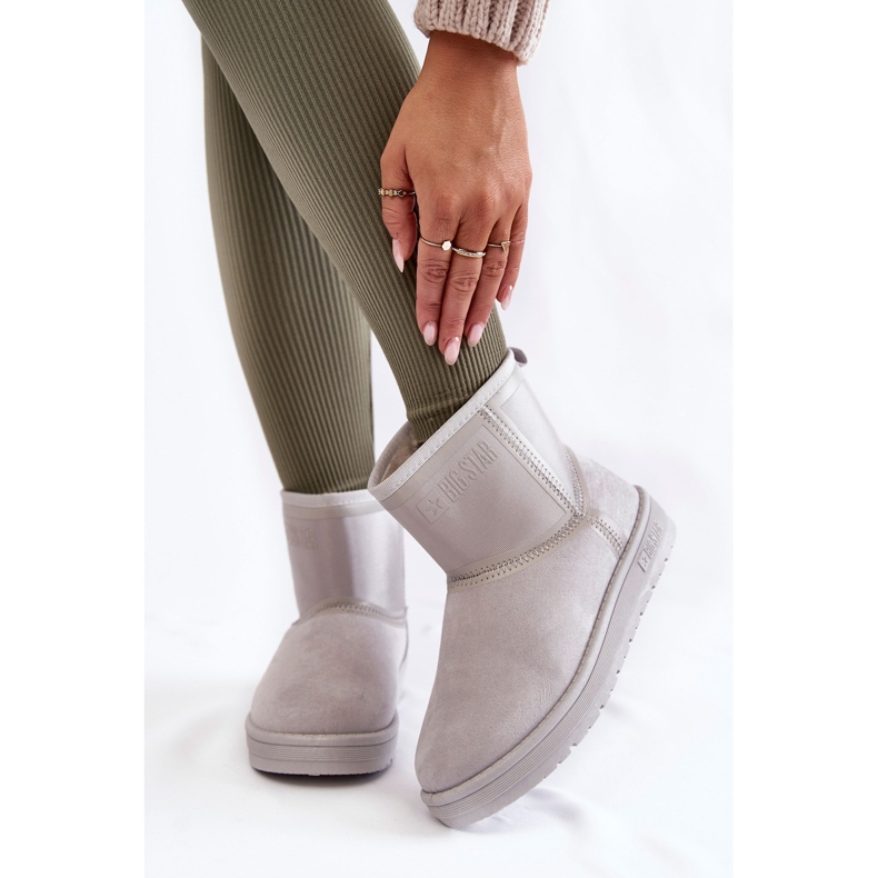Botas de neve femininas sem salto Big Star KK274613 cinza 1