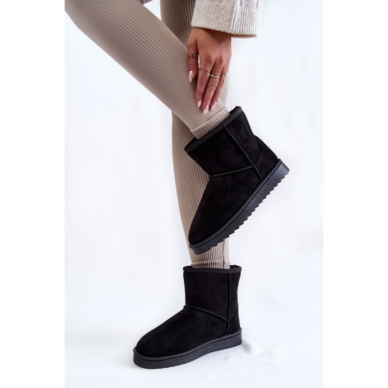 Botas de neve isoladas femininas pretas preto 1
