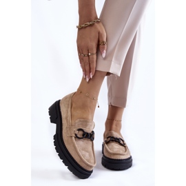 Mocassins femininos Mocassins de camurça La.Fi Beige Willows bege 1