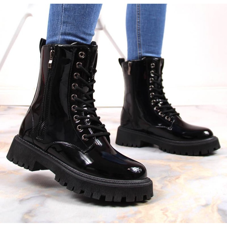 Botas isolantes envernizadas NEWS W EVE363 preto 2