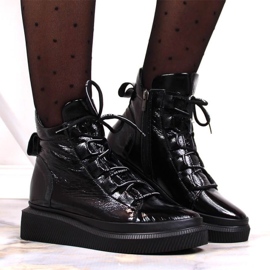 Botas isolantes lacadas em couro Artiker W HBH36 preto 2