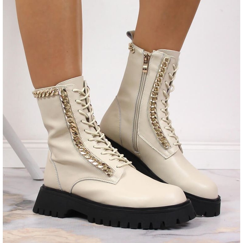 Botins de pele com isolamento em corrente Artiker W HBH40 bege 2