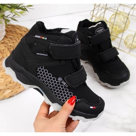 Botas de neve impermeáveis ​​Velcro American Club Jr AM851A preto 1