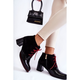 PA2 Botas Femininas de Salto Baixo Preto Ebba 2