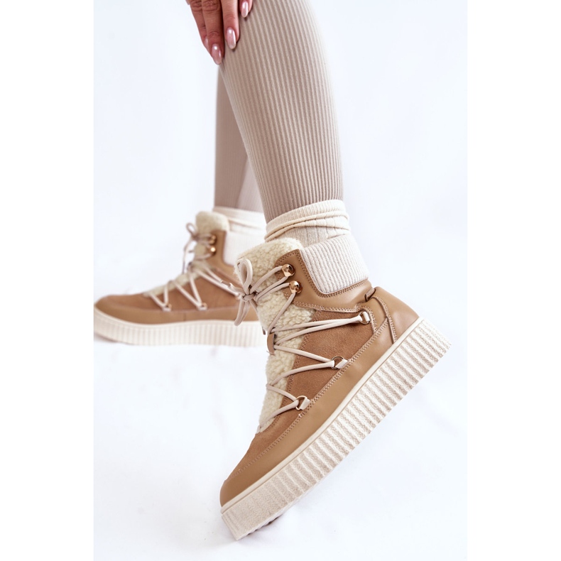 PL4 Botas de neve femininas La.Fi 280072TA-QN Bege 2