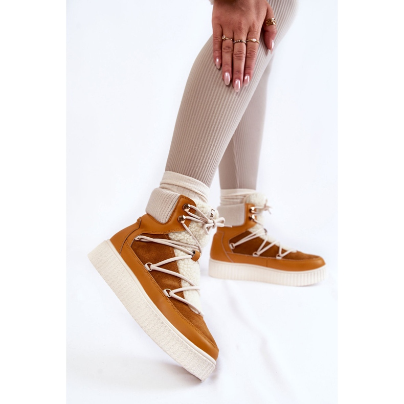 PL4 Botas de neve femininas La.Fi 280072Y-QN Camel marrom 2