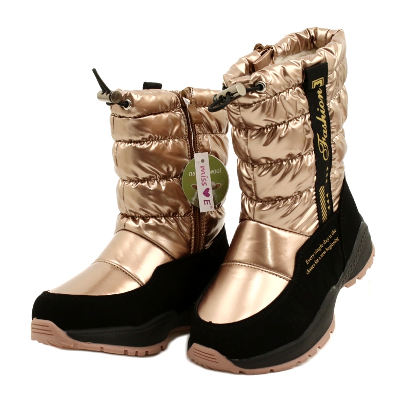 Botas de neve Miss Evento 22DZ23-5274 Dourado / Preto 2 Botas de neve Miss Evento 22DZ23-5274 Dourado / Preto 2