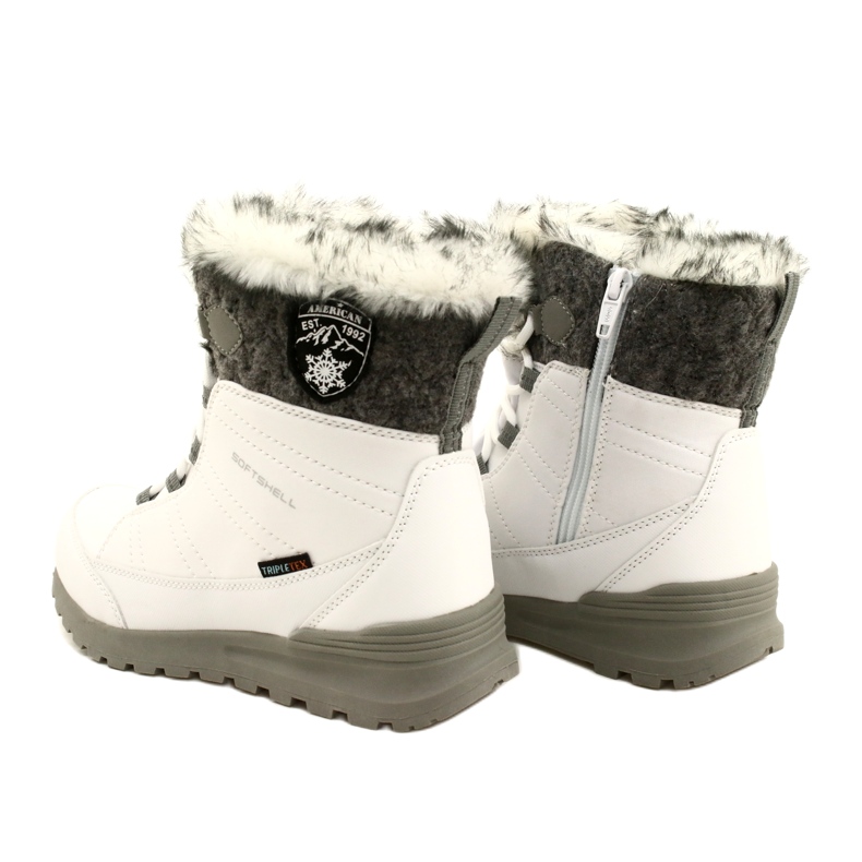 Botas de neve softshell com membrana American Club SN26 / 22 em branco cinza 4