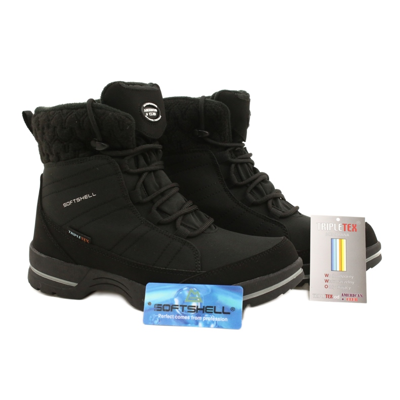 Botas de neve softshell com membrana American Club SN02 / 22 preto 6
