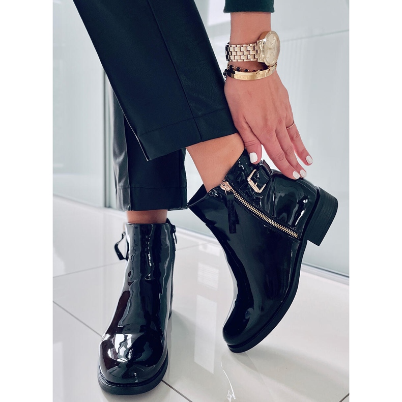 PA1 Botas lacadas Frankie Black preto 2