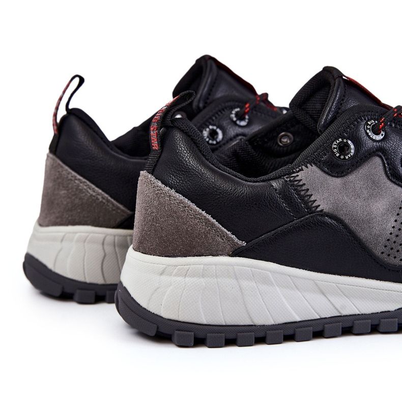 Tênis esportivo clássico masculino Memory Foam Big Star KK174271 Cinza preto 1