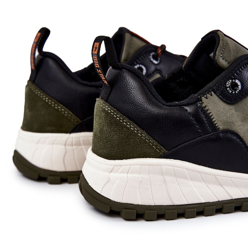 Tênis esportivo clássico masculino com memória espuma Big Star KK174272 verde preto 1