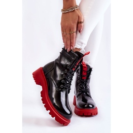 PL4 Bota feminina patenteada La.Fi 250045R-LA Preto-Vermelho 1