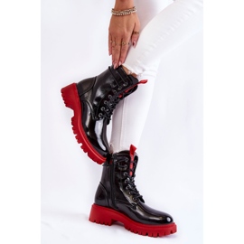 PL4 Bota feminina patenteada La.Fi 250045R-LA Preto-Vermelho 2