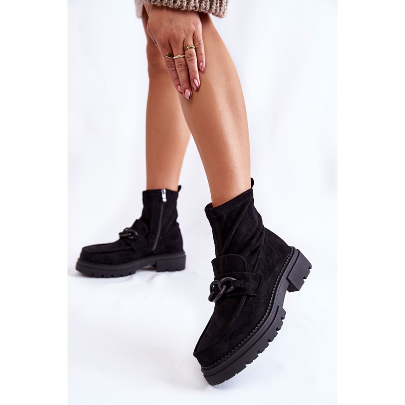 Botins femininos de camurça La.Fi 250042B-SU preto 2