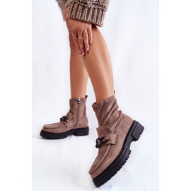 Botins femininos de camurça La.Fi 250042B-SU bege 2