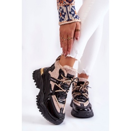 PM1 Botas esportivas femininas com isolamento preto e bege Edora 1