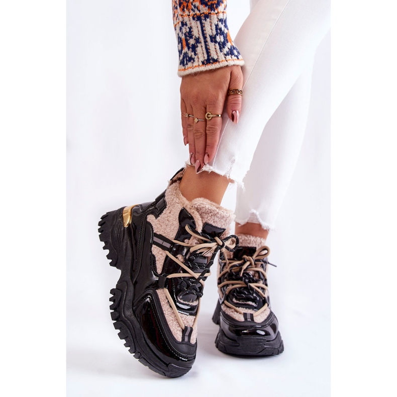 PM1 Botas esportivas femininas com isolamento preto e bege Edora 1