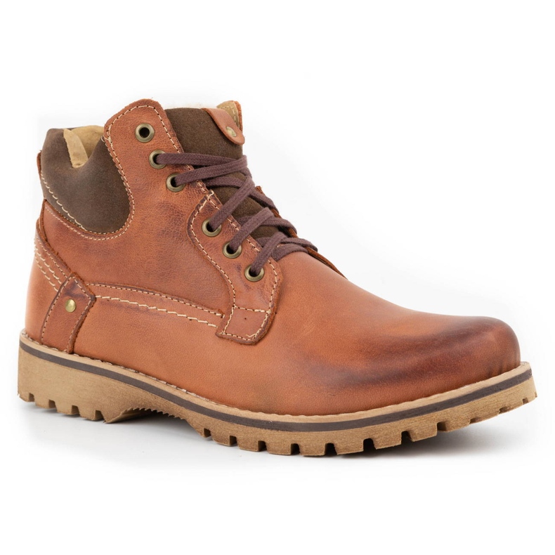 KOMODO Botas masculinas de couro, tijolo 885 com isolamento marrom 2