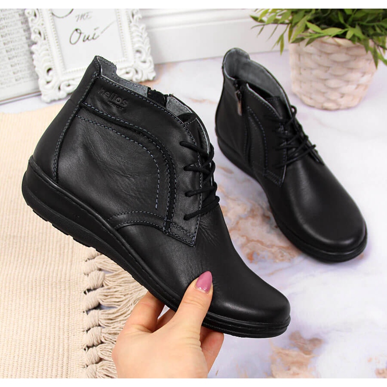 Botas de couro pretas isolantes pretas Helios 612-2 preto 1