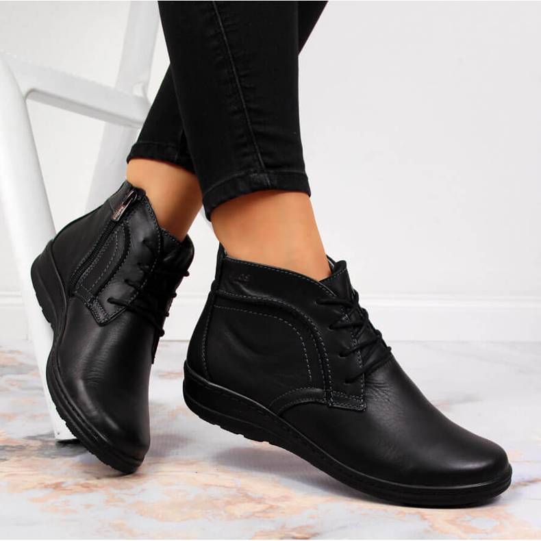 Botas de couro pretas isolantes pretas Helios 612-2 preto 2