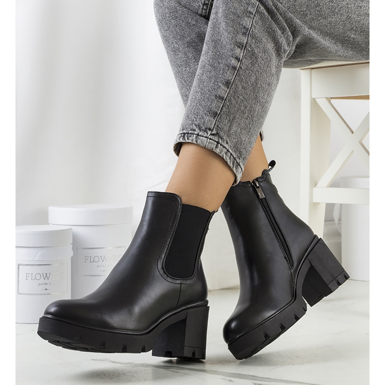 PA1 Bota de salto alto preta Selima. preto 1