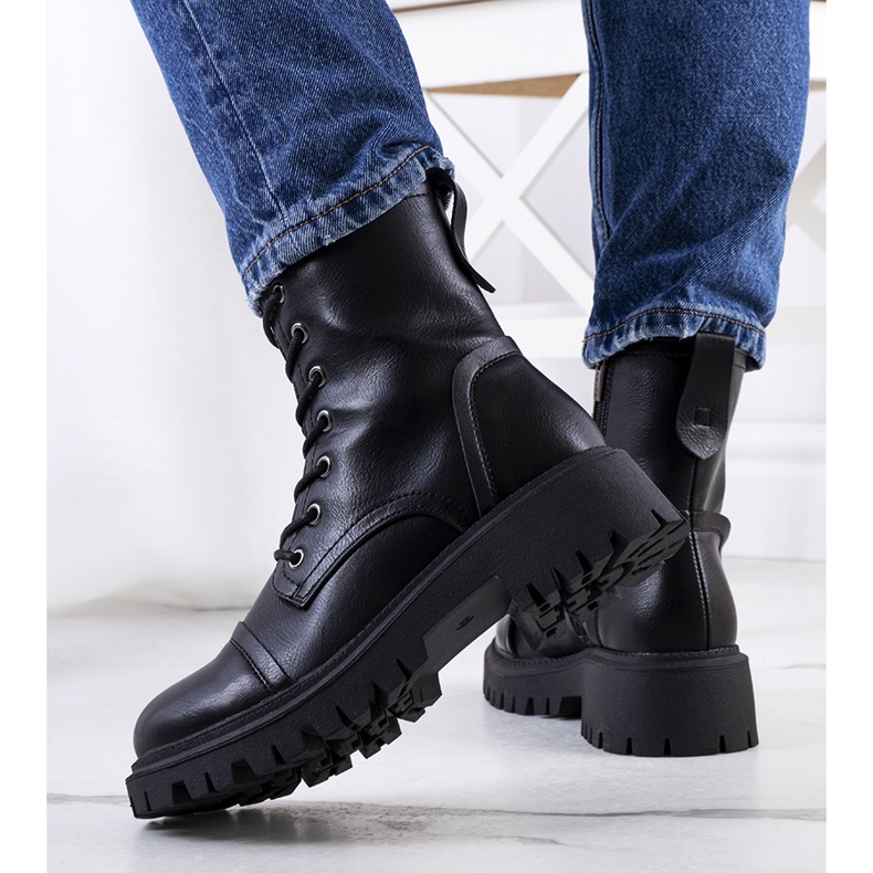 PA1 Botas de caminhada pretas com sola Rukit alta preto 1