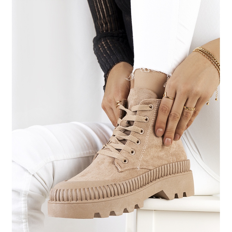 Devost Tênis de camurça marrom eco bege 1 Devost Tênis de camurça marrom eco bege 1