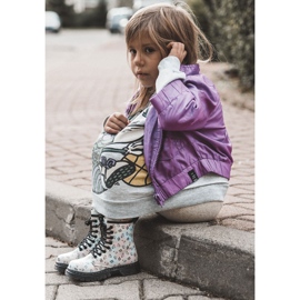 Botas infantis brilhantes com padrões multicoloridos de reggie prata 2