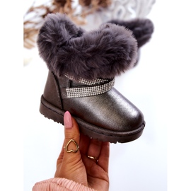 FR1 Botas de neve cinza escuro com zircônia cúbica Hollee 20224-B 1 FR1 Botas de neve cinza escuro com zircônia cúbica Hollee 20224-B 1