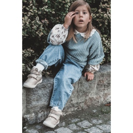 Botas quentes infantis com velcro Big Star KK374189 Bege-Ouro marrom 1