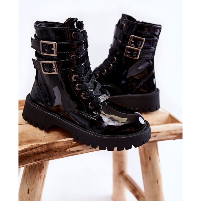 Botas infantis lacadas Big Star KK374131 Preto 2