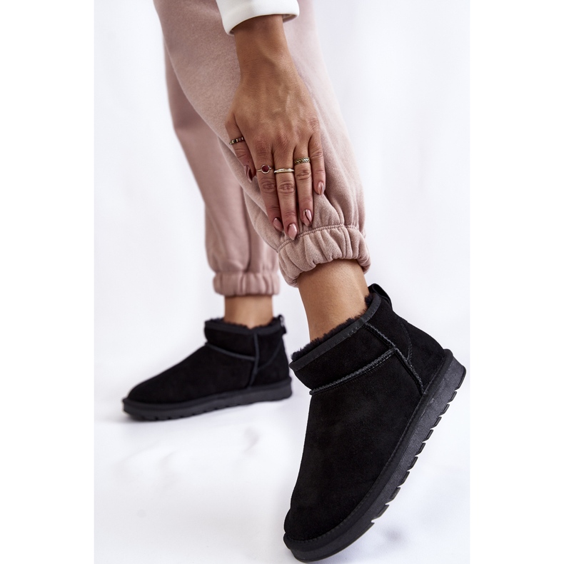 Botas femininas de camurça baixa para neve Shelie preta preto 2