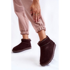 Botas femininas de camurça e de neve marrom Shelie castanho 2