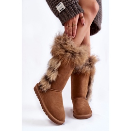 FS1 Botas de neve femininas de camurça quente Camel Balvin marrom multicolorido 1