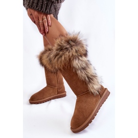 FS1 Botas de neve femininas de camurça quente Camel Balvin marrom multicolorido 2