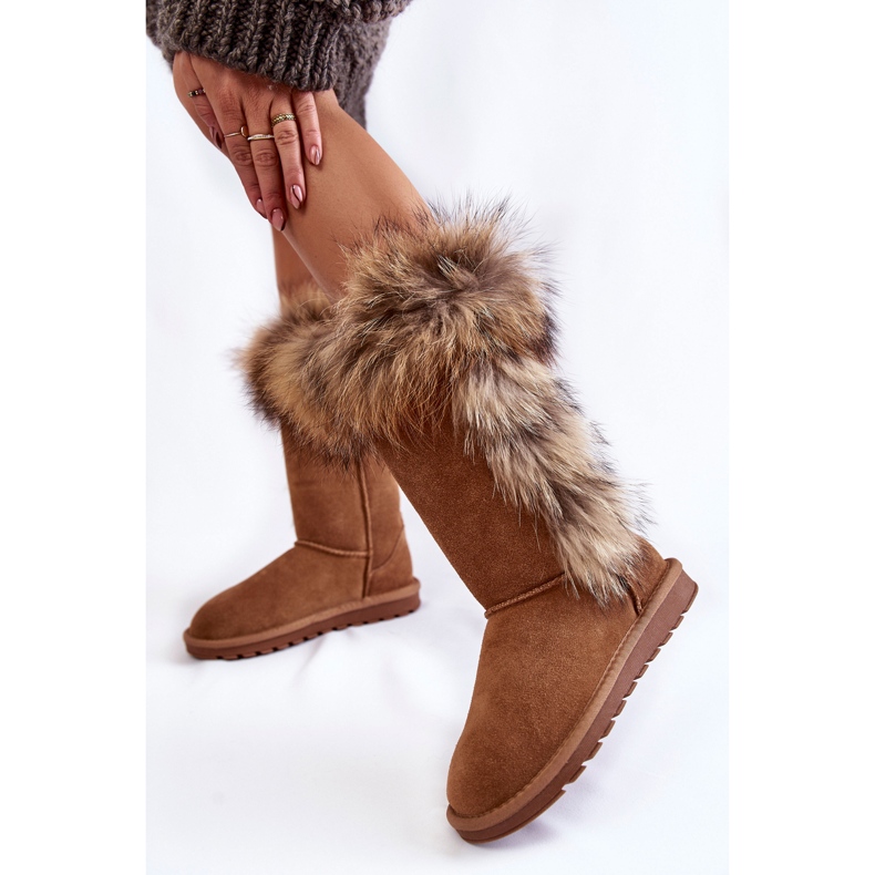 FS1 Botas de neve femininas de camurça quente Camel Balvin marrom multicolorido 2