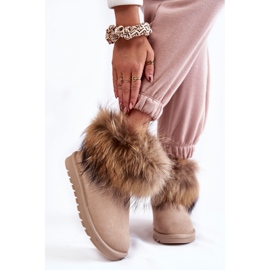 Botas de neve de camurça feminina com pele bege Alexa 1