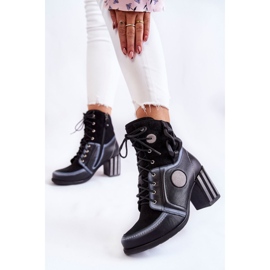 Botas femininas de couro Maciejka 05599-01 Preto multicolorido 2