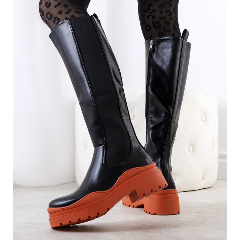 PA1 Botas pretas em uma sola Pura colorida preto 1