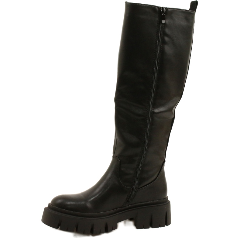 Botas femininas forradas com pele Evento 22KZ35-5089 pretas preto 1