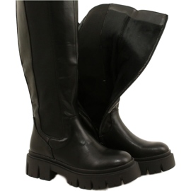Botas femininas forradas com pele Evento 22KZ35-5089 pretas preto 4