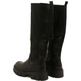 Botas femininas forradas com pele Evento 22KZ35-5089 pretas preto 3