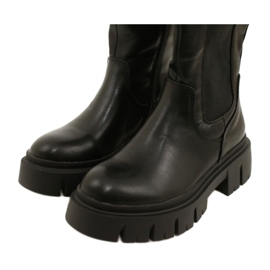 Botas femininas forradas com pele Evento 22KZ35-5089 pretas preto 5