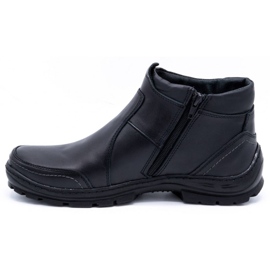 Olivier Botas masculinas de couro de inverno 352 MP pretas preto 1