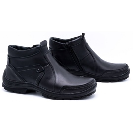 Olivier Botas masculinas de couro de inverno 352 MP pretas preto 2