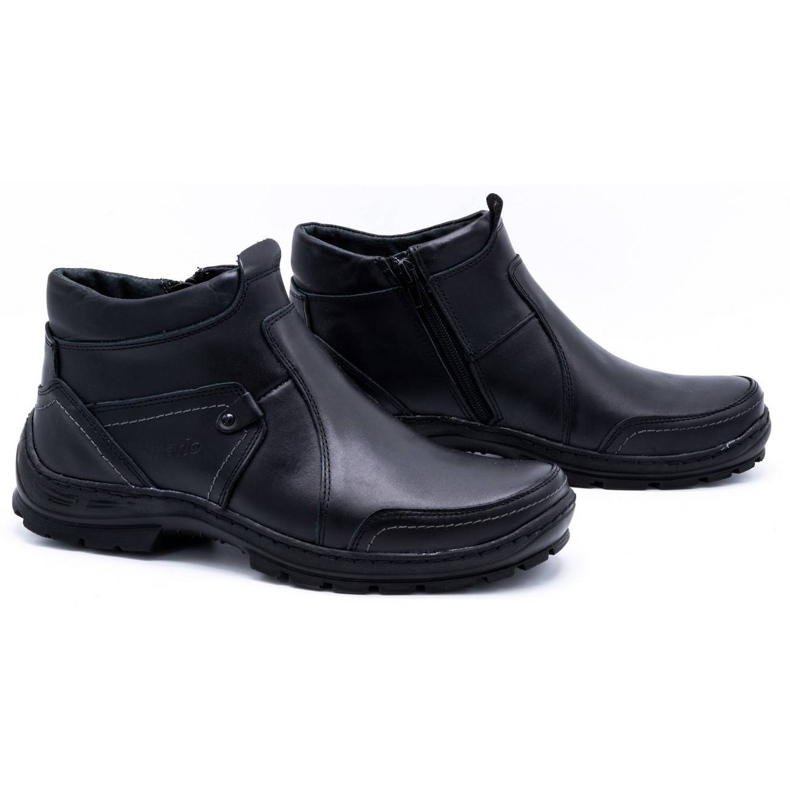 Olivier Botas masculinas de couro de inverno 352 MP pretas preto 2