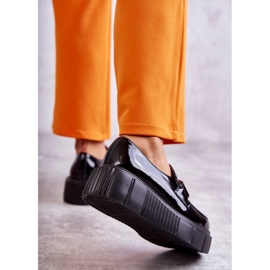 PL5 Sapatos de couro da moda na plataforma Black Marsol preto 3